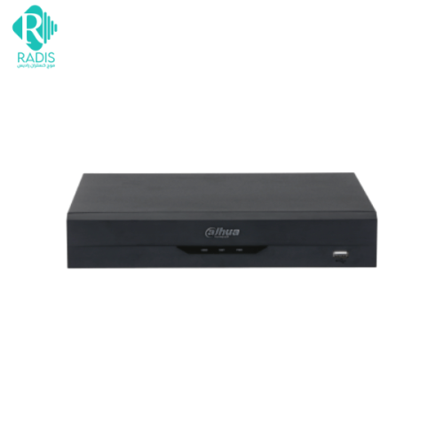 نمای جلویی دستگاه DH-NVR2104HS-P-I2 با نمایش پورت‌های PoE و طراحی فشرده