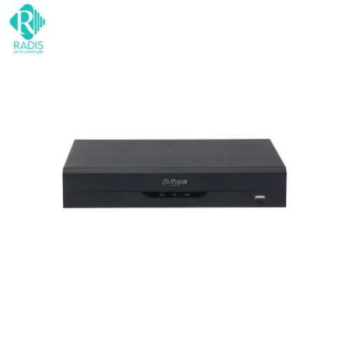 نمای جلویی دستگاه NVR داهوا مدل DH-NVR2116HS-I2 با بدنه مشکی و طراحی فشرده