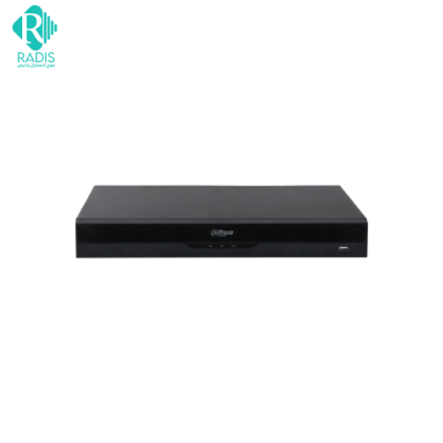 نمای جلو دستگاه NVR4216‑EI با پنل LED و پورت‌ها