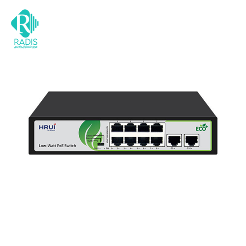 سوئیچ PoE گیگ- HR902‑AF‑82GN- با ۸ پورت PoE-+-۲ uplink گیگ