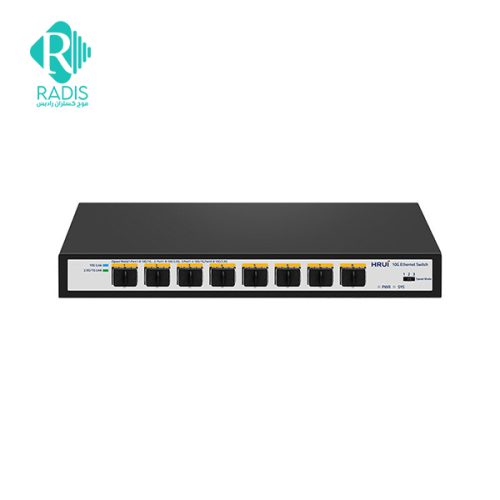 سوییچ شبکه 8 پورت HRUI مدل HR-SWTGW2C8F