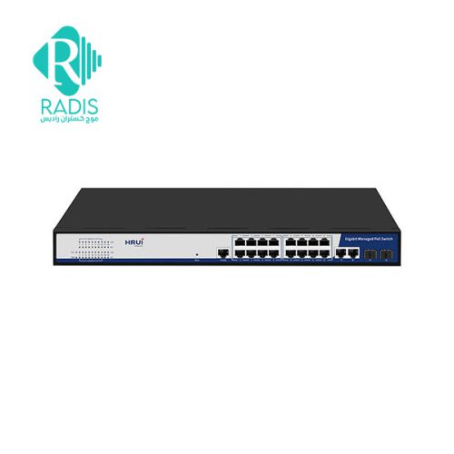 سوییچ شبکه 16 پورت HRUI مدل HR-AFGM-1622S-300