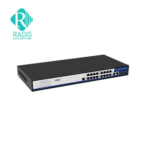 سوییچ شبکه 16 پورت HRUI مدل HR-AFGM-1622S-300